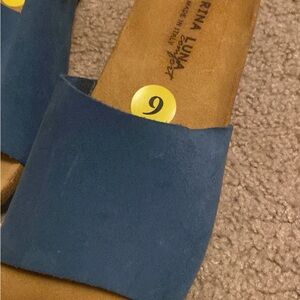 Marina Luna Navy Slide Sandals